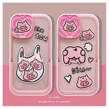 【SL104】豚の頭 ❤️ 可愛い ❤️ アニメーション❤️ iPhone13 Pro ❤️ iPhone13 ❤️ iPhone13 Pro Max