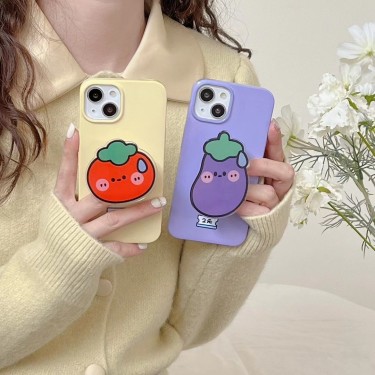 【SQ56】ナス ❤️ トマト ❤️ 野菜❤️ 可愛い ❤️ スマホスタンド ❤️ スマホケース❤️ iPhoneケース