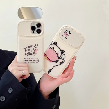 【SR25】乳牛 ❤️ 可愛い ❤️ シンプル ❤️ 鏡  ❤️ スマホケース❤️ iPhoneケース