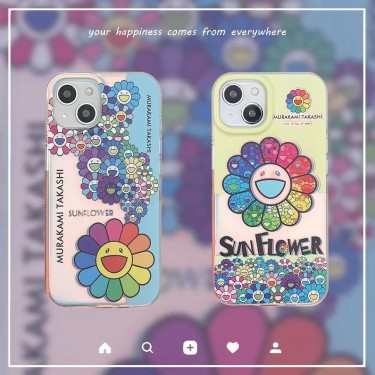 【ST63】むらかみ たかし 村上隆  お花 ❤️ Sun flower ❤️ ファッション ❤️ 高品質 ❤️ スマホケース❤️ iPhoneケース