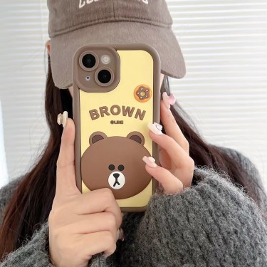 【BB23】ブラウン ❤️ シリコン ❤️ 可愛い ❤️ かわいい ❤️ スマホケース❤️ iPhoneケース