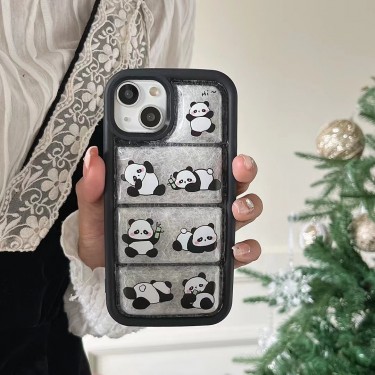 【BC06】パンダ ❤️ ダウンジャケット型 ❤️ 可愛い ❤️ スマホケース❤️ iPhoneケース