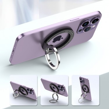 【Y546】MagSafeワイヤレス充電用磁気式電話リングホルダーブラケット、360度調節可能なキックスタンド、Apple iPhone 13 12 Pro Max / Miniに対応した着脱可能な指リンググリップスタンド