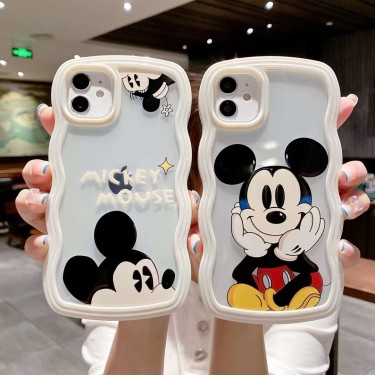 【SL100】ミッキー Mickey Minnie 波模様 ❤️ 可愛い ❤️ アニメーション❤️ iPhone14 Pro ❤️ iPhone14 ❤️ iPhone14 Pro Max