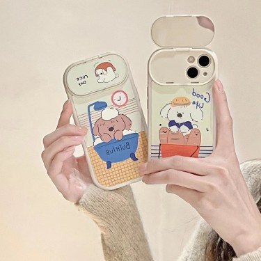 【SP87】犬 ❤️  鏡 ❤️  カップル ❤️ 韓国風  可愛い ❤️ スマホケース❤️ iPhoneケース