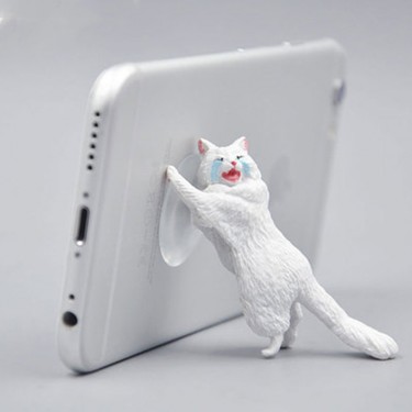 【Y541】3個入りかわいい猫の携帯電話タブレットスタンドホルダー、デスクサポートレジンデザインアニマルホルダー、スマートフォン用